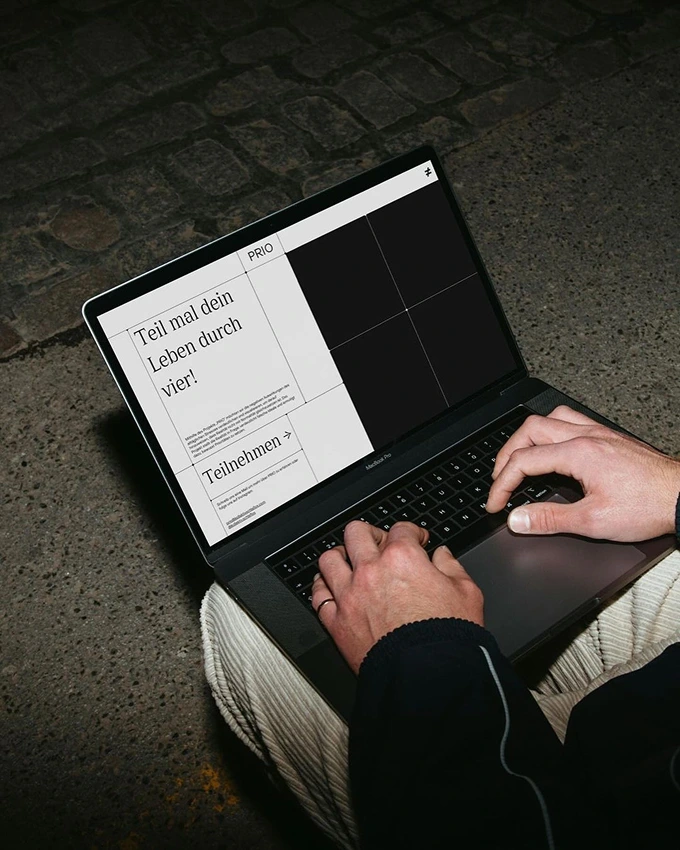 A creative on a laptop
